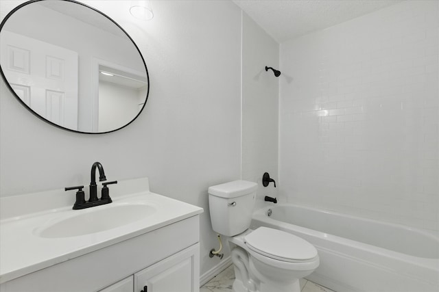 3622 Emerald Dr, Mesquite, TX 75150 - full bath featuring vanity, washtub / shower combination, and marble look tiles