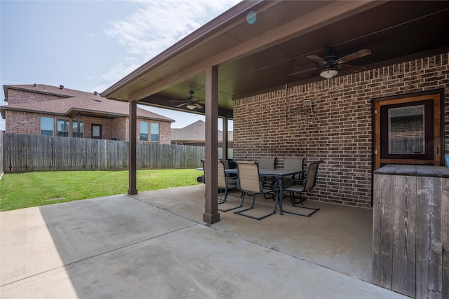 4905 Lakepark Dr, Sanger, TX 76266 - view of patio with a ceiling fan and outdoor dining space