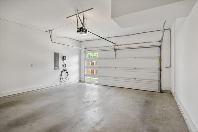3502 Vilbig Rd, Dallas, TX 75212 - garage featuring electric panel, a garage door opener, and baseboards