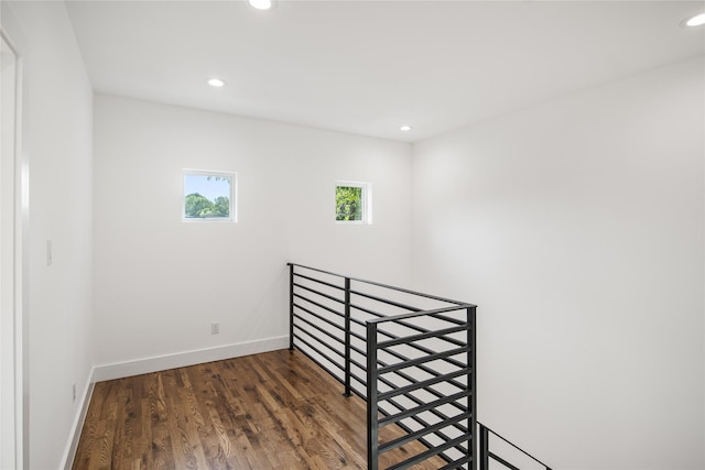 3502 Vilbig Rd, Dallas, TX 75212 - stairway featuring recessed lighting, wood finished floors, and baseboards