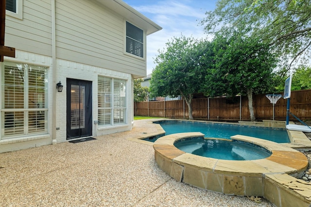 4804 Arbor Glen Dr, Mckinney, TX 75072 - view of pool with a fenced backyard, a patio area, and a pool with connected hot tub