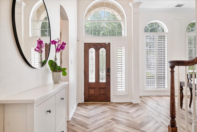 4804 Arbor Glen Dr, Mckinney, TX 75072 - foyer with crown molding and baseboards