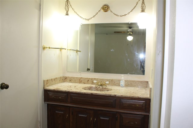 1424 Valley Trl, Mesquite, TX 75149 - bathroom with vanity and ceiling fan