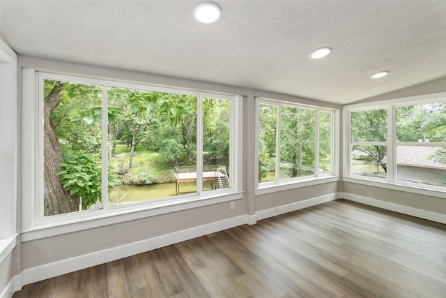 147 Carolynn Rd, Mabank, TX 75156 - unfurnished sunroom featuring baseboards, wood finished floors, and recessed lighting