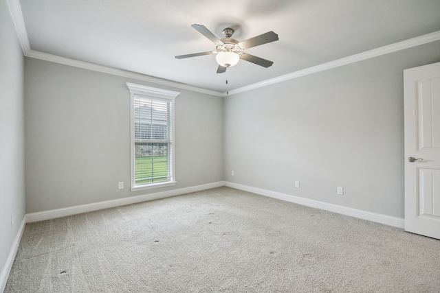 129 Braves Way, Lavon, TX 75166 - empty room with crown molding, ceiling fan, carpet flooring, and baseboards