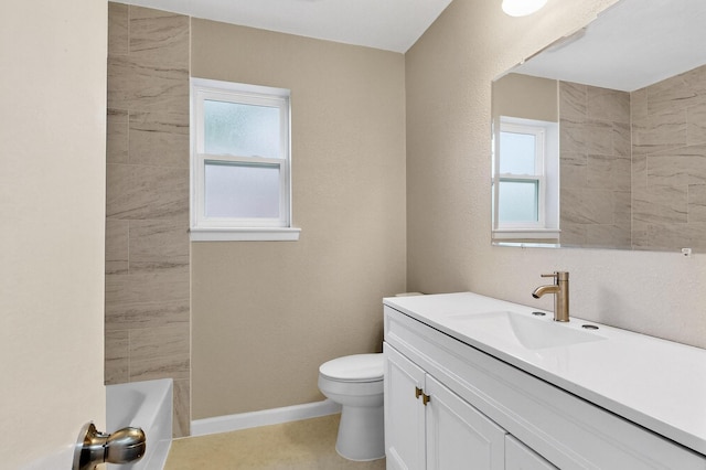 6821 Mickey Dr, Watauga, TX 76148 - full bath featuring vanity, toilet, and baseboards