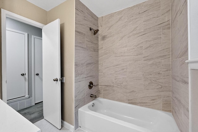 6821 Mickey Dr, Watauga, TX 76148 - full bathroom with shower / bathtub combination and baseboards