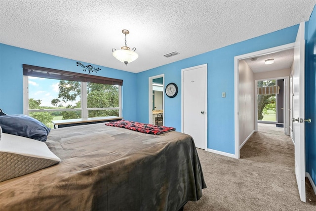 1200 Old Decatur Rd, Decatur, TX 76234 - bedroom featuring carpet floors, a textured ceiling, baseboards, and ensuite bathroom