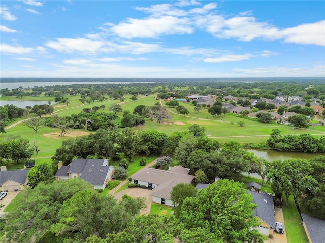 5305 Links Dr, Waco, TX 76708 - aerial perspective of suburban area with a large body of water, a golf club, and a tree filled landscape