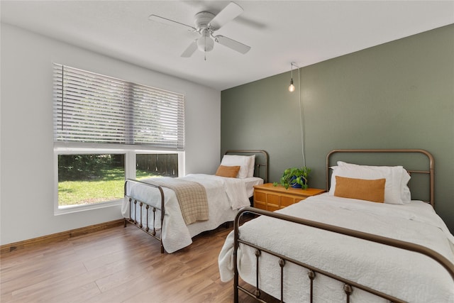 201 W Tinsley Dr, Robinson, TX 76706 - bedroom featuring wood finished floors and a ceiling fan