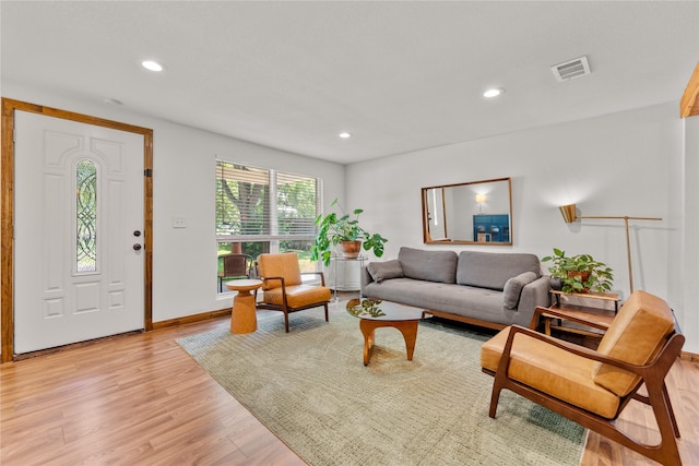 201 W Tinsley Dr, Robinson, TX 76706 - living room featuring light wood-type flooring, recessed lighting, and baseboards