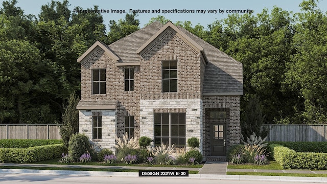 1709 Palo Duro Way, Celina, TX 75009 - view of front facade featuring brick siding, stone siding, and a shingled roof