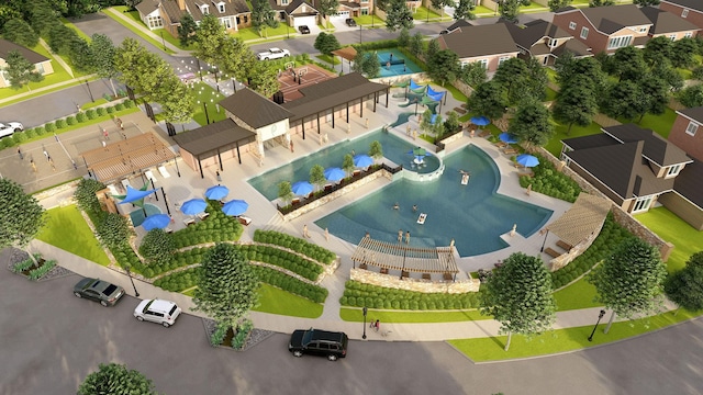 1709 Palo Duro Way, Celina, TX 75009 - aerial view of residential area featuring a pool