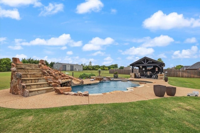 7030 Brooke Blvd, Midlothian, TX 76065 - view of pool featuring a gazebo, an outdoor hot tub, and a patio area