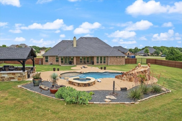 7030 Brooke Blvd, Midlothian, TX 76065 - view of swimming pool with a patio, an in-ground hot tub, and area for grilling