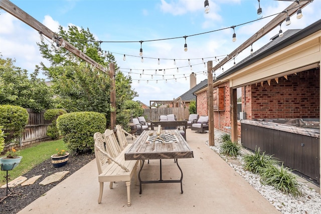 11808 Warbler Ln, Fort Worth, TX 76244 - fenced backyard featuring an outdoor living space and a patio area