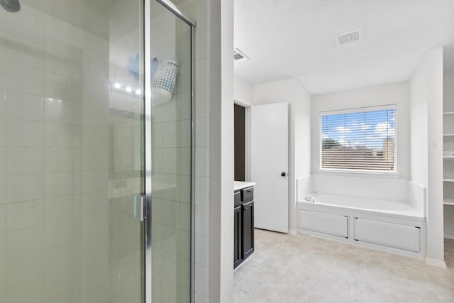 1800 Summer Glen Ct, Allen, TX 75002 - full bathroom featuring a shower stall, a bath, and vanity