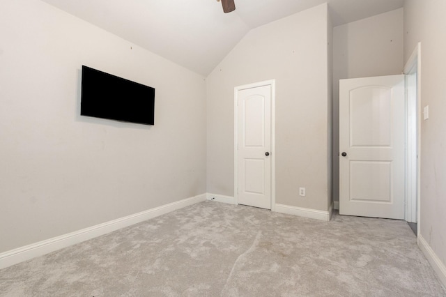 269 Arbury Dr, Forney, TX 75126 - unfurnished bedroom with lofted ceiling, carpet, and a ceiling fan