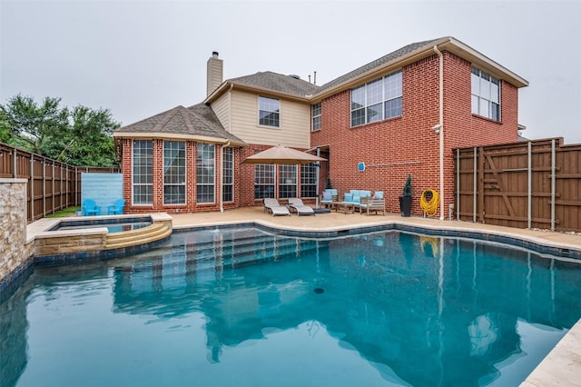 439 Fox Trl, Allen, TX 75002 - view of swimming pool with a patio area, a fenced backyard, and a pool with connected hot tub