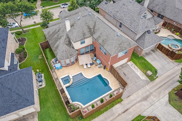 439 Fox Trl, Allen, TX 75002 - view from above of property with a pool area