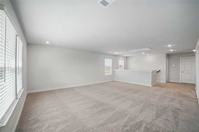 809 Vineyard Way, Forney, TX 75126 - unfurnished room with recessed lighting, light carpet, attic access, and baseboards