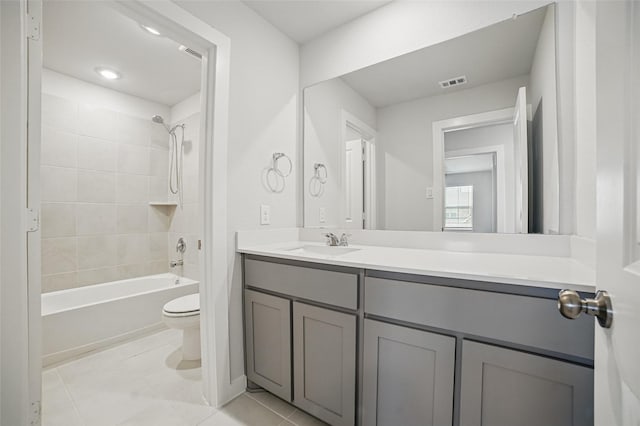 809 Vineyard Way, Forney, TX 75126 - full bath with toilet, vanity, bathtub / shower combination, and tile patterned flooring