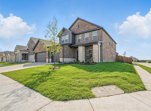 809 Vineyard Way, Forney, TX 75126 - craftsman-style house with concrete driveway, brick siding, and stone siding