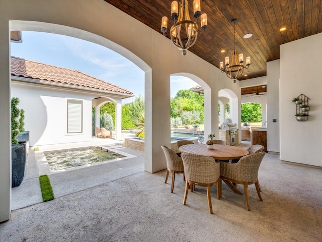 1545 Silver Creek Cir, Lucas, TX 75002 - view of patio featuring an outdoor pool and outdoor dining area