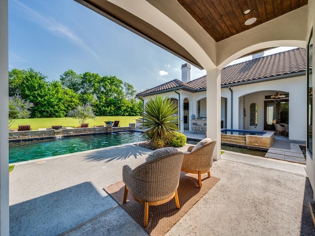 1545 Silver Creek Cir, Lucas, TX 75002 - view of patio featuring an outdoor pool and an outdoor hangout area