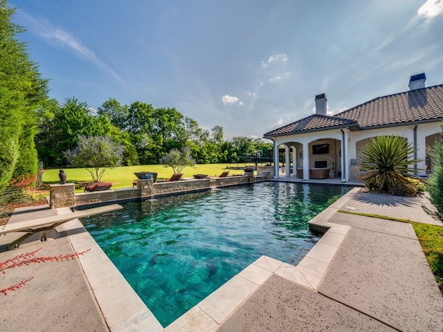 1545 Silver Creek Cir, Lucas, TX 75002 - outdoor pool with a patio and a yard