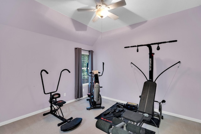 8 Calloway Ct, Mansfield, TX 76063 - exercise area with baseboards, a ceiling fan, and vaulted ceiling