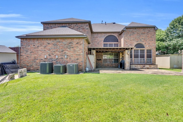 8 Calloway Ct, Mansfield, TX 76063 - rear view of property with central AC, a patio, and a shingled roof