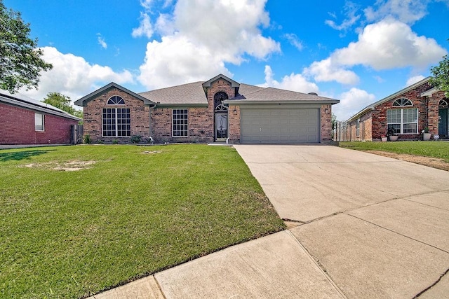 1117 Marcia Ln, Burleson, TX 76028 - single story home featuring brick siding, driveway, a front yard, and an attached garage