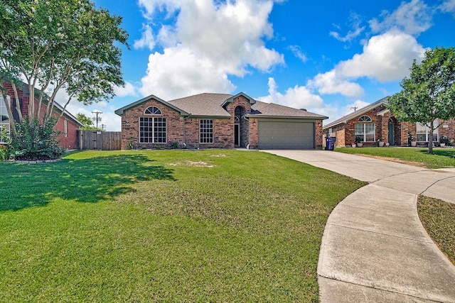 1117 Marcia Ln, Burleson, TX 76028 - single story home featuring brick siding, an attached garage, driveway, and a shingled roof