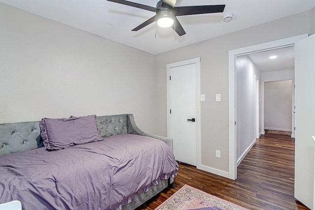 1117 Marcia Ln, Burleson, TX 76028 - bedroom with wood finished floors, baseboards, and ceiling fan