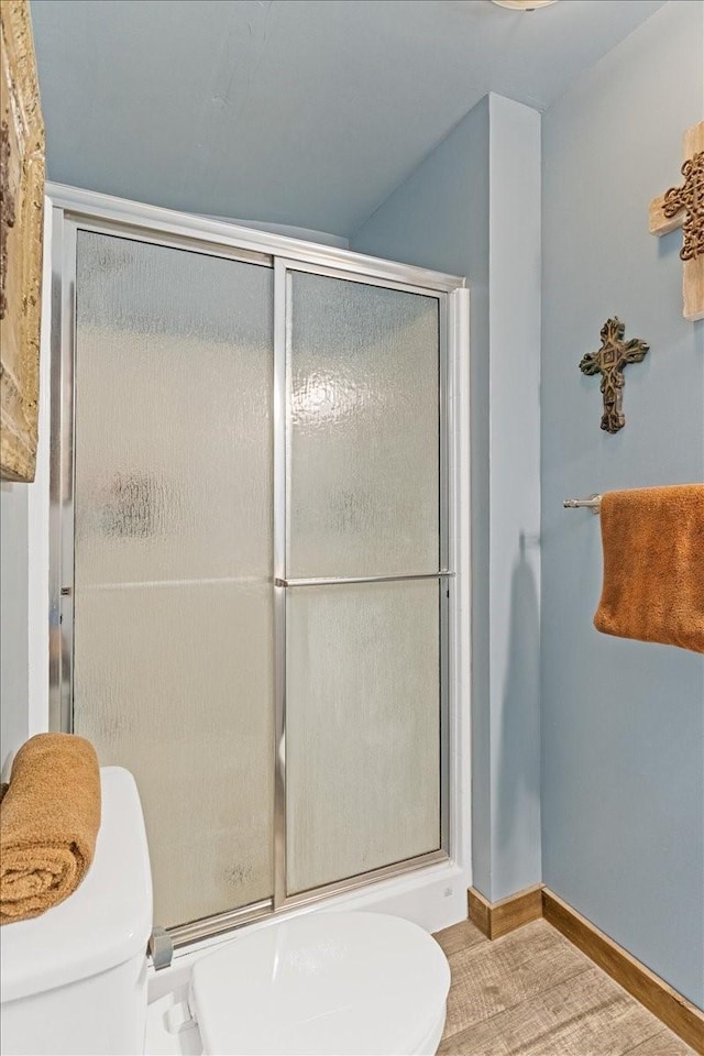 1320 Laredo Dr, Granbury, TX 76048 - bathroom featuring toilet and a shower stall