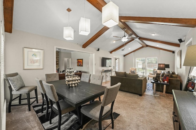 3701 Knob Hill Dr, Plano, TX 75023 - dining space with light colored carpet and ceiling fan