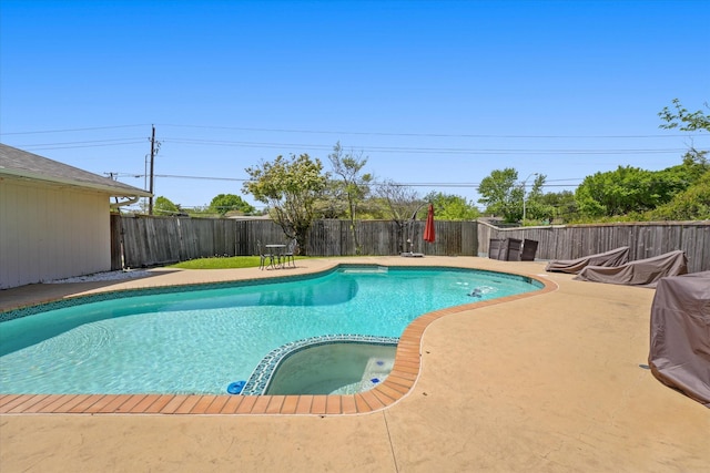 3701 Knob Hill Dr, Plano, TX 75023 - view of pool with a pool with connected hot tub and a fenced backyard