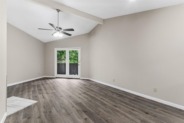 8545 Midpark Rd Unit 66, Dallas, TX 75240 - spare room with dark wood-type flooring, a ceiling fan, and baseboards