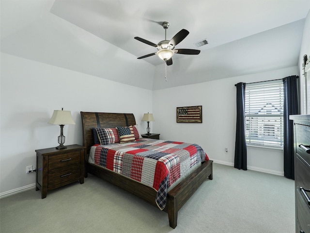 1551 Sweetwater Ln, Prosper, TX 75078 - bedroom featuring light carpet, a ceiling fan, and vaulted ceiling