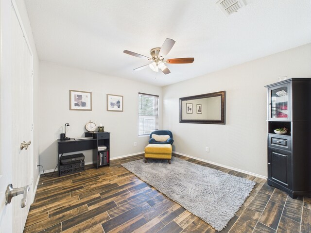 1308 Rambling Brook Trl, Denton, TX 76210 - bedroom featuring baseboards, wood finished floors, and ceiling fan