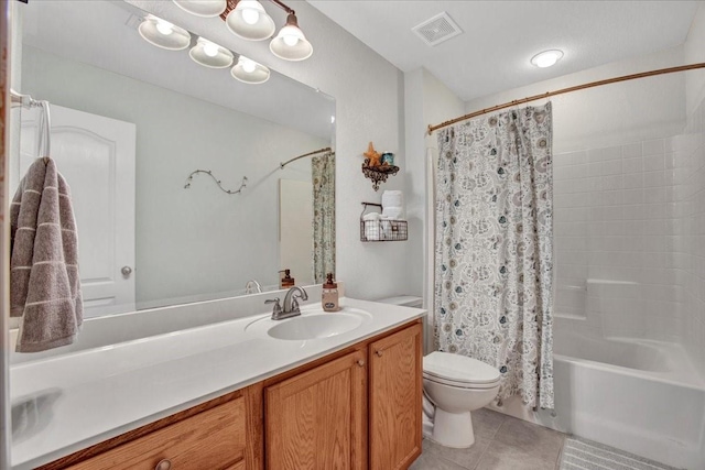 2400 Silver Maple Dr, Saint Paul, TX 75098 - full bathroom with toilet, tile patterned flooring, vanity, and shower / tub combo