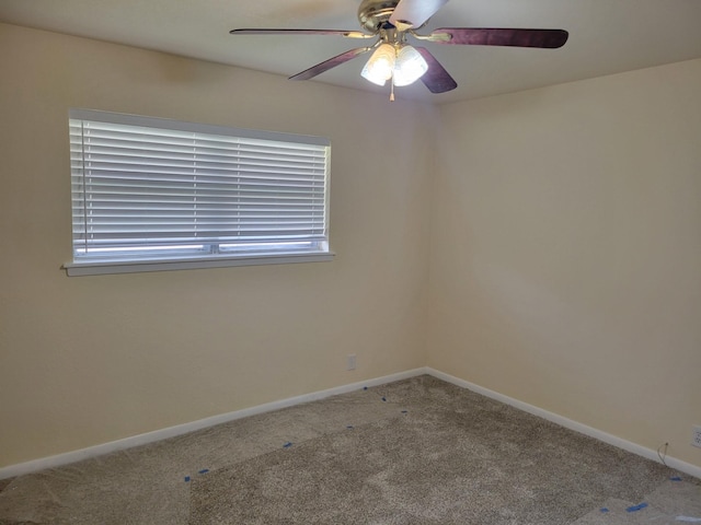 316 Charlie Dr, Whitesboro, TX 76273 - empty room featuring carpet flooring, a ceiling fan, baseboards, and healthy amount of natural light