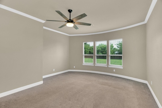 449 Hillstone Dr, Midlothian, TX 76065 - carpeted spare room with crown molding, a ceiling fan, and baseboards