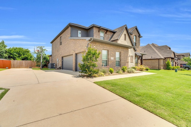 449 Hillstone Dr, Midlothian, TX 76065 - view of front of property with cooling unit, driveway, brick siding, and a garage