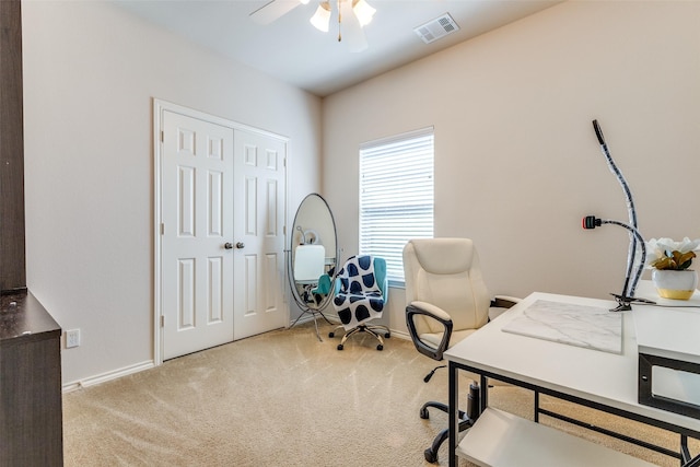 12744 Concho Dr, Frisco, TX 75033 - carpeted office with a ceiling fan and baseboards