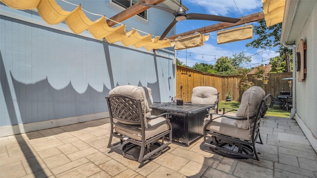 8534 Vista View Dr, Dallas, TX 75243 - view of patio featuring ceiling fan and outdoor dining area