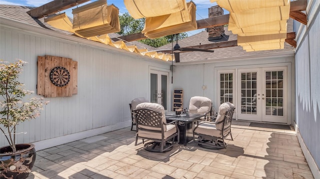 8534 Vista View Dr, Dallas, TX 75243 - view of patio / terrace with french doors and outdoor dining area