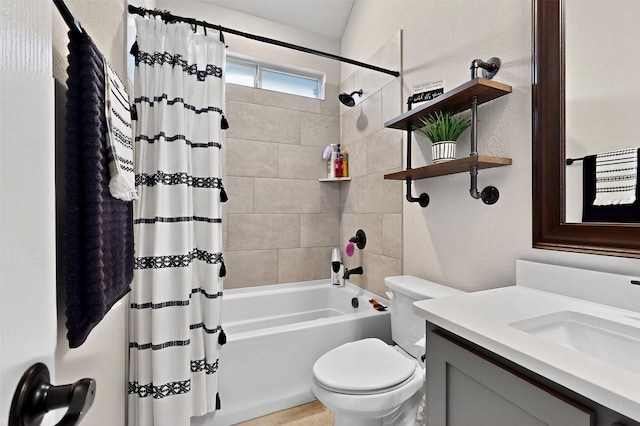 734 Oakleaf Dr, Midlothian, TX 76065 - full bathroom with shower / tub combo, toilet, and vanity