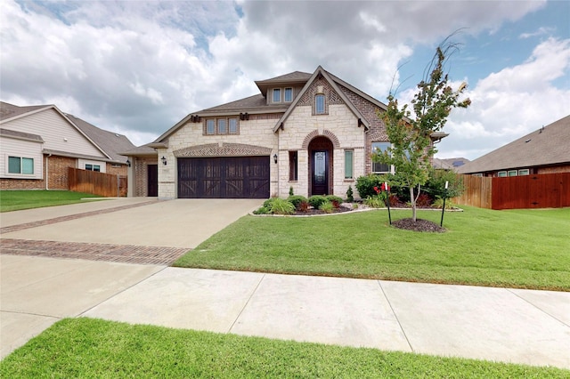 734 Oakleaf Dr, Midlothian, TX 76065 - french country style house featuring stone siding and concrete driveway